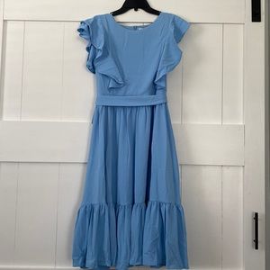 Ivy City Co clary dress in bluebell.